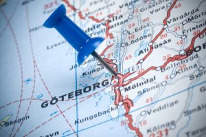 destination GAteborg Sweden on the map